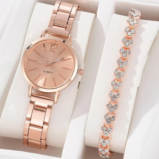 Elisashop*Montre bracelet à Quartz en acier inoxydable pour femme